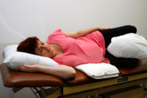 Pregnant lady lying down