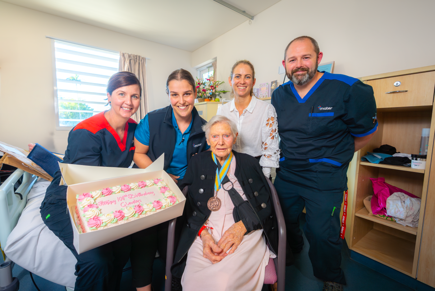 Gladys with Townsville Hospital Staff