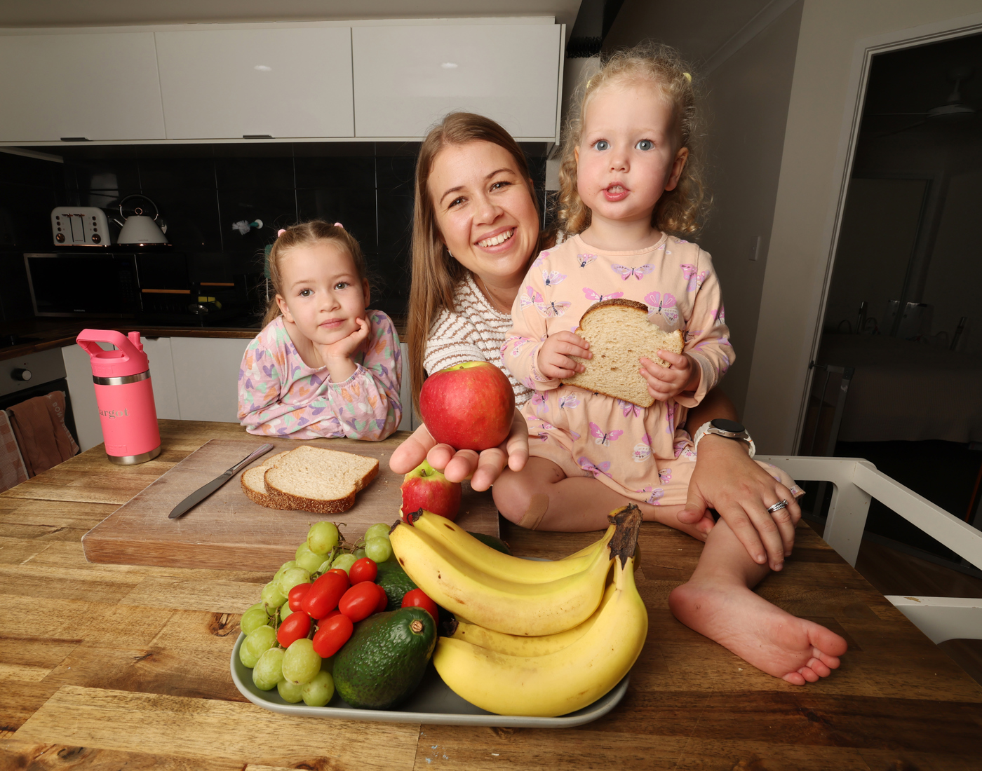 Mum Jackie Grounds with her daughters, Vera (5) and Margot (2)